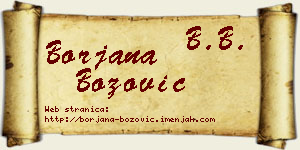 Borjana Božović vizit kartica